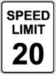 20 MPH Sign